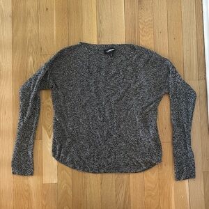 Express Women's Charcoal Crew Neck Sweater